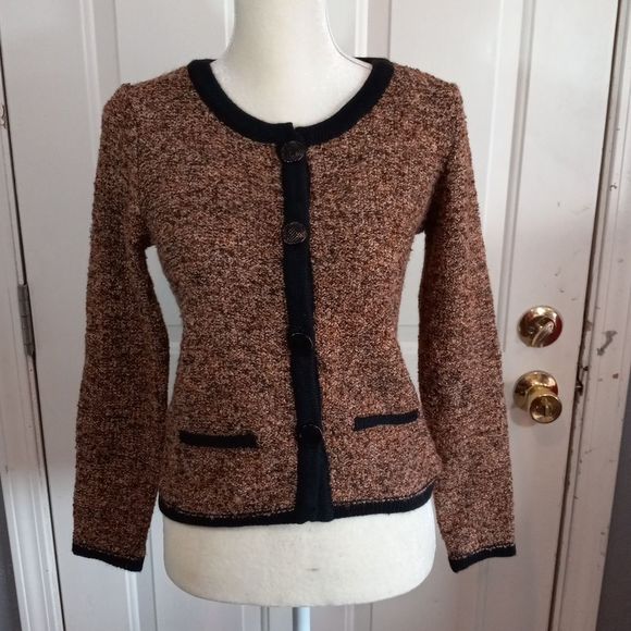 A.IDA Cardigan Wool Blend Button Front Sweater - Picture 1 of 16